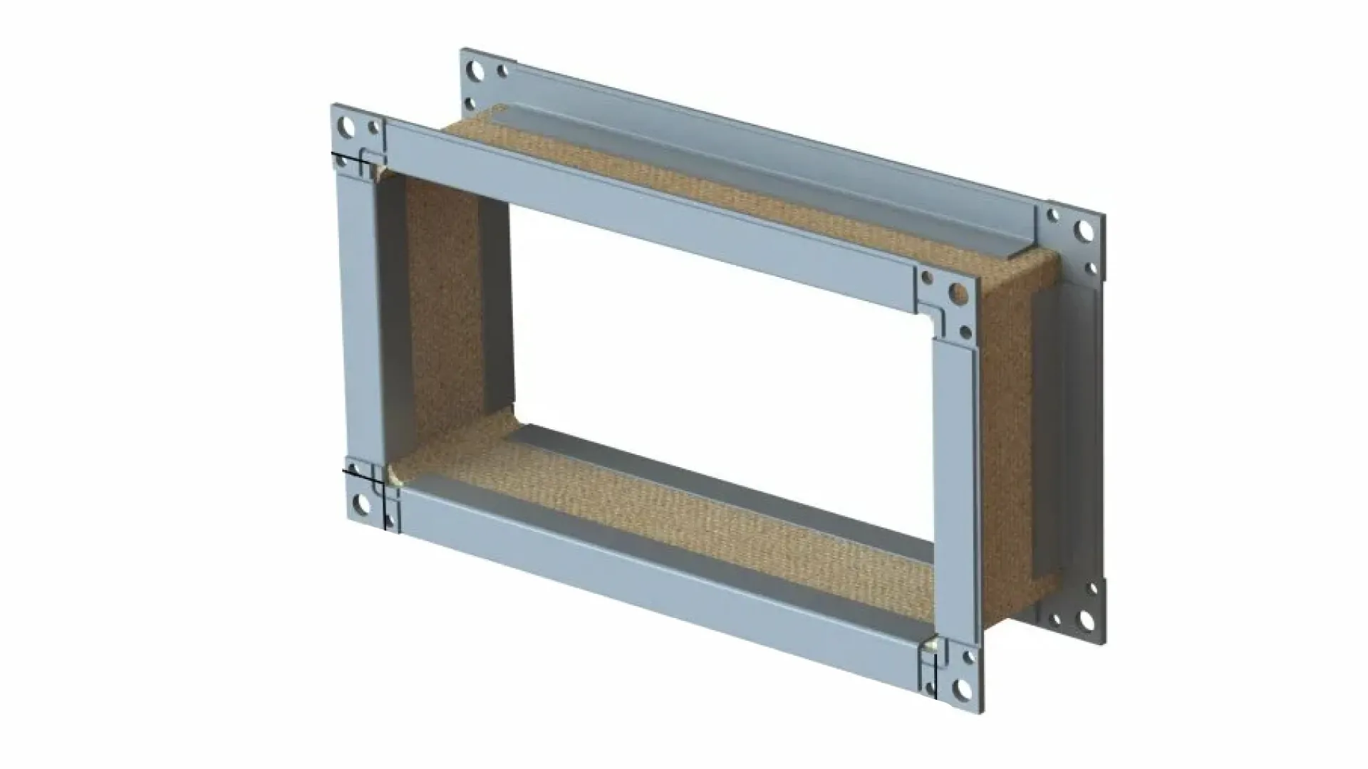 Гибкая (мягкая) вставка прямоугольная ГВП оцинкованная сталь ниппельное 1000х800 мм